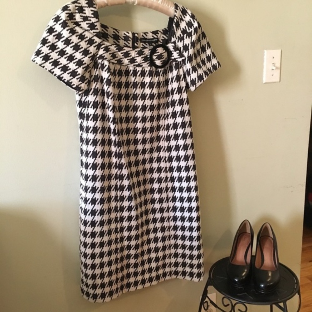 Chris McLaughlin Houndstooth Sheath Dress, 8